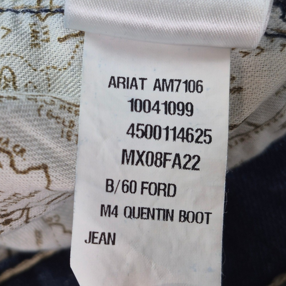 Ariat M4 Relaxed Boot Cut Jeans Mens 32x36 Blue Denim Western Workwear Quentin - Picture 8 of 10